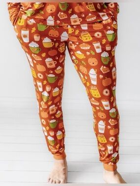 Little Sleepies Pumpkin Spice Womens Pajama Pants Joggers Only - Size  Large